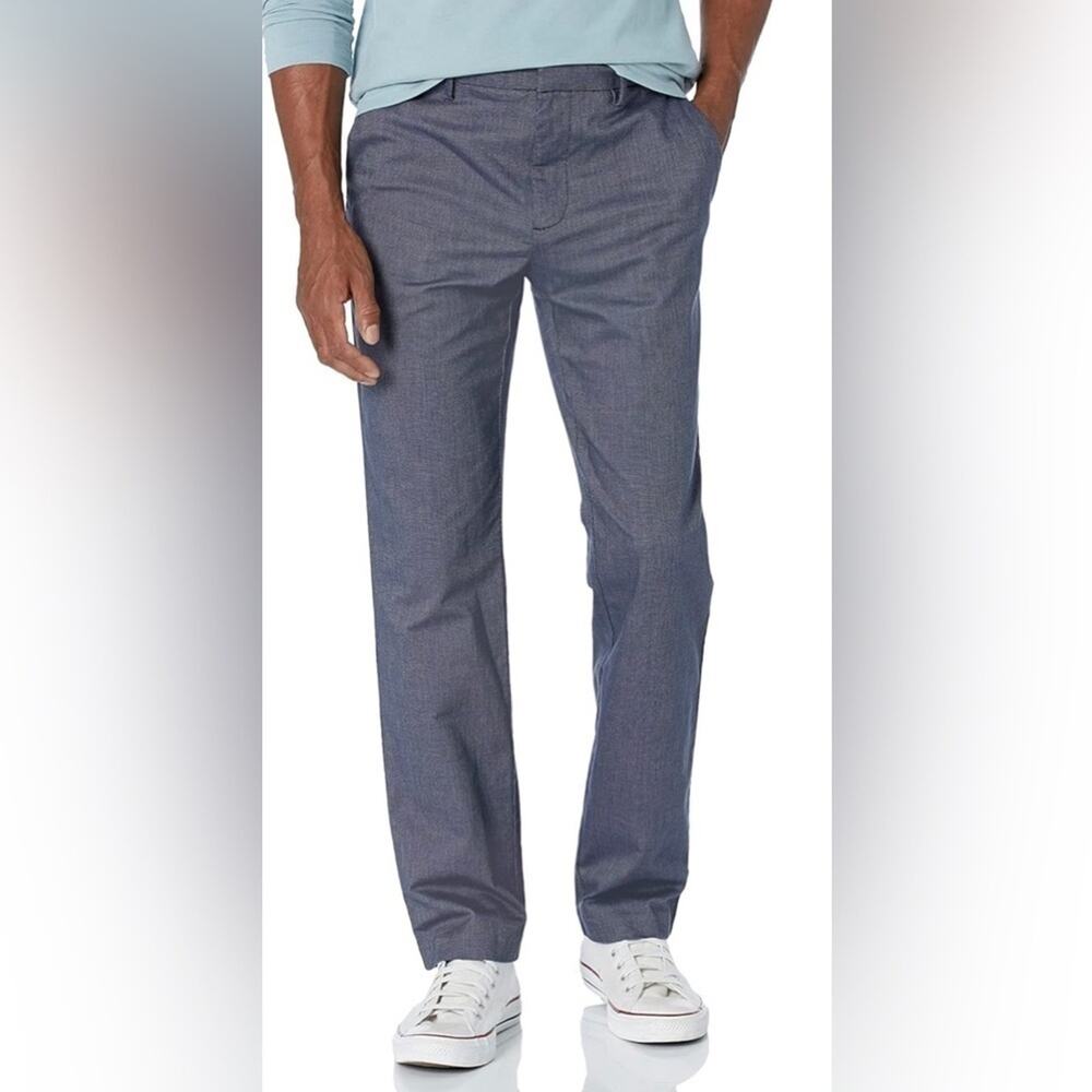 Goodthreads Men's Straight-Fit Modern Stretch Chino Pant navy print size 31x34